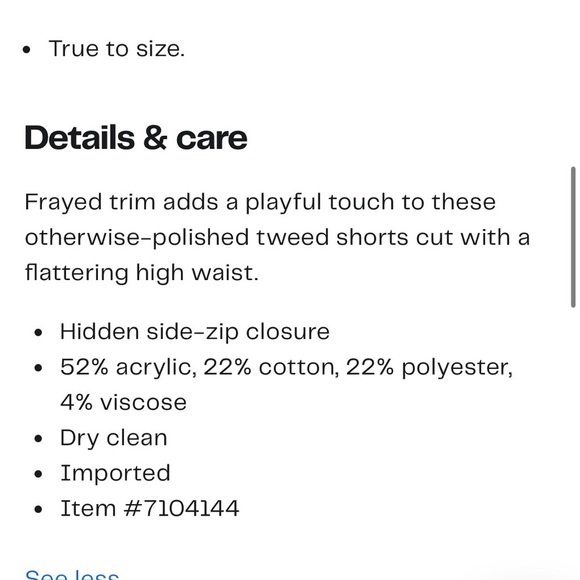 NWT Cinq a sept Coronado Tweed Pink High Waisted Shorts - Picture 10 of 10